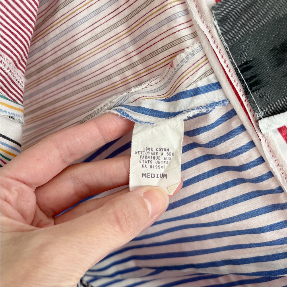 Vintage Times Seven 7 Todd Oldham patchwork shorts tie waist M stripes rare - Picture 10 of 15